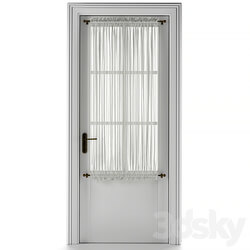 Entrance door with curtain 