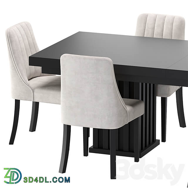 Modern Table and Chair Kongsberg Table Chair 3D Models