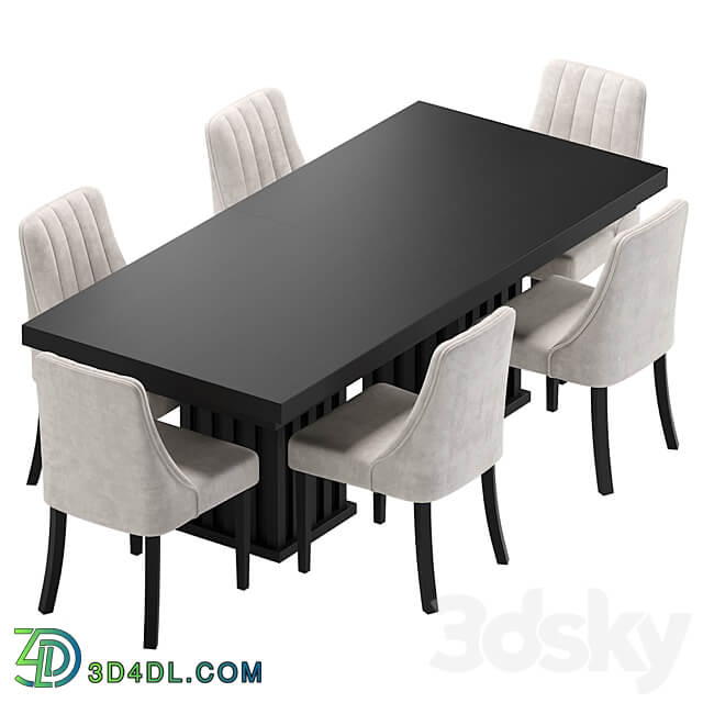 Modern Table and Chair Kongsberg Table Chair 3D Models