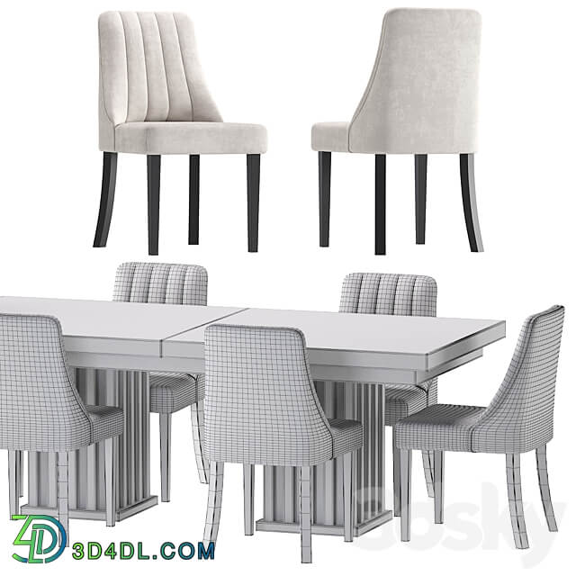 Modern Table and Chair Kongsberg Table Chair 3D Models