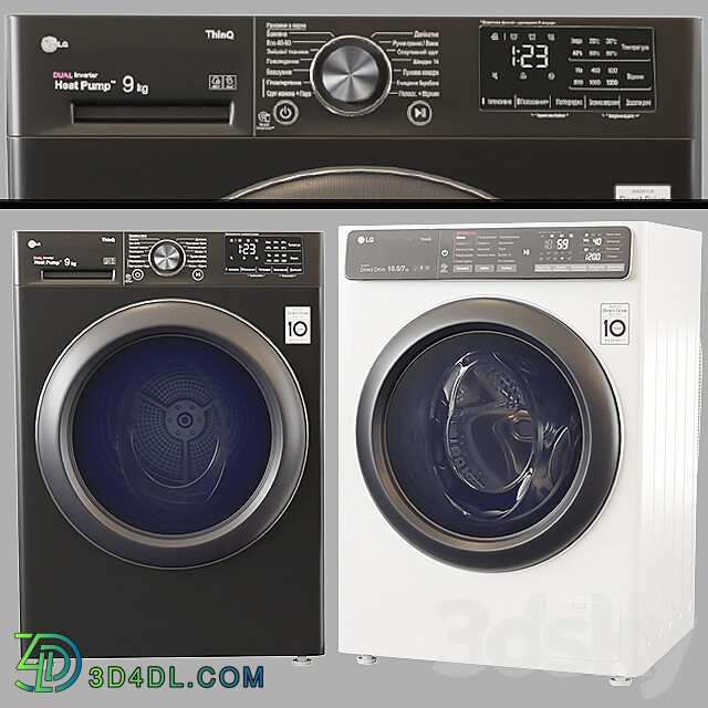 Washing machine and dryer LG LG DC90V9V9W LG F4T9RC9P