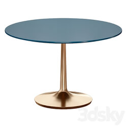 Nero 48 Blue Lacquer Dining Table with Brass Base Crate and Barrel 3D Models 