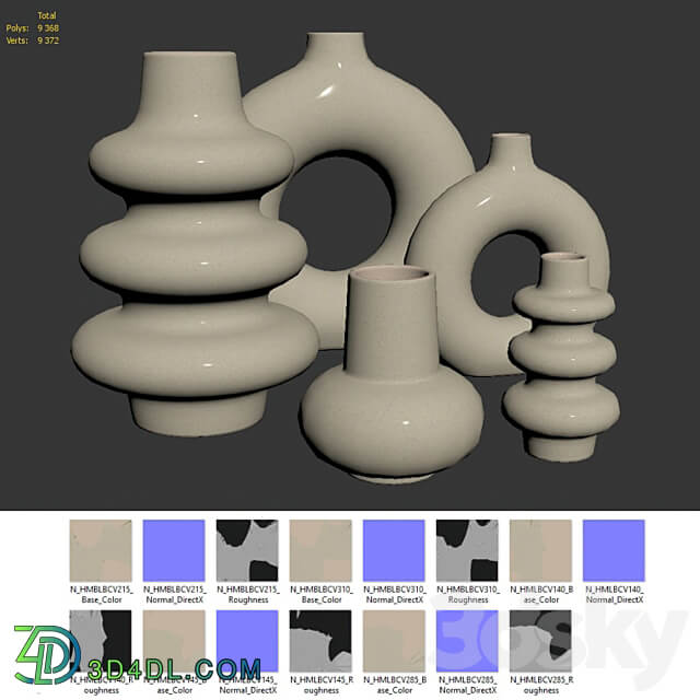 Ceramic vases H M 3D Models