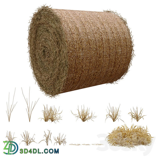 Farm field with hay bale