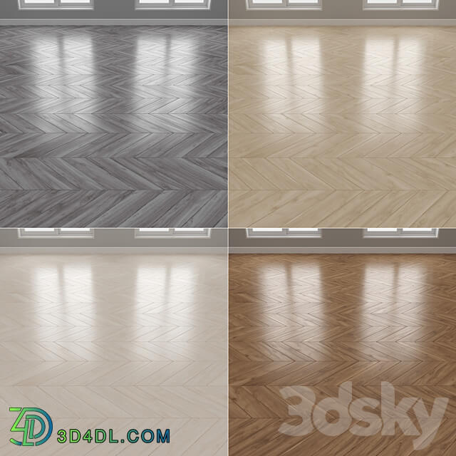 Parquet 4 colors Linear herringbone chevron setquad7