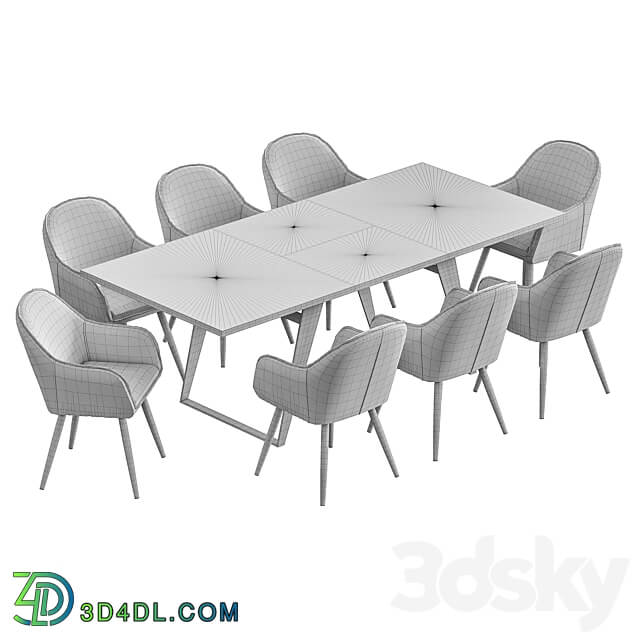 Table Chair Frida dining chair and table HA1518 3