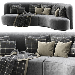 Annabel velor round sofa VS09 Semicircular modern velor sofa 