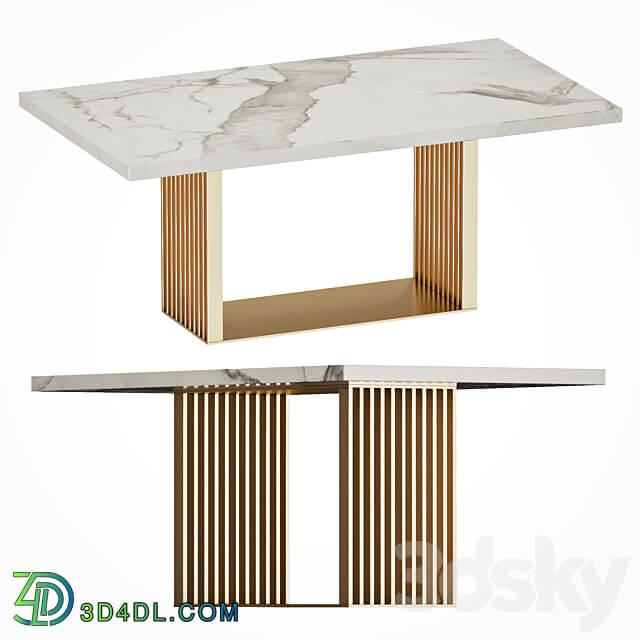 Dining table with marble top Linkoln cazarina