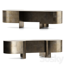 Sideboard Chest of drawer Brass Console by Brian Thoreen 