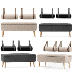 Vaili bench ottoman Soft Light by Divan.ru and decorative pillows 