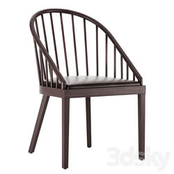 CB2 Comb Blackened Wood Dining Chair 
