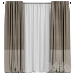 Curtains with tulle in two colors 