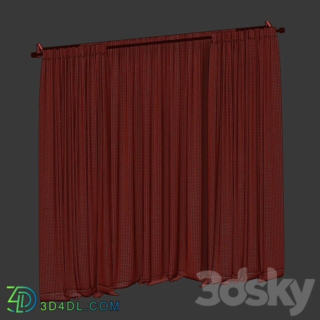 Curtains with tulle in two colors