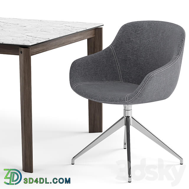 Table Chair Igloo chair and Alpha table Calligaris