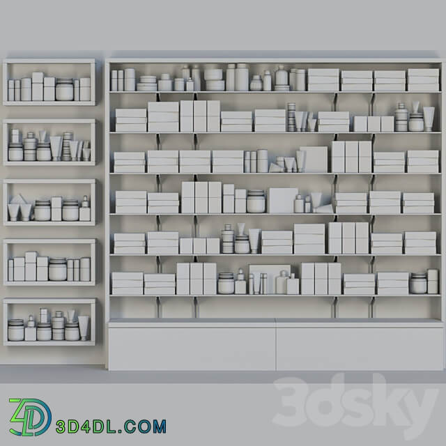Showcase in a pharmacy 3D Models