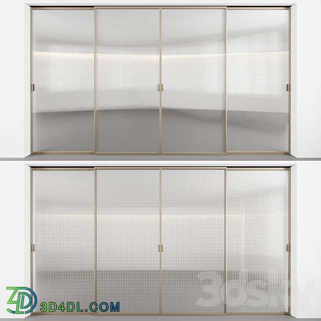 Sliding doors with embossed glass