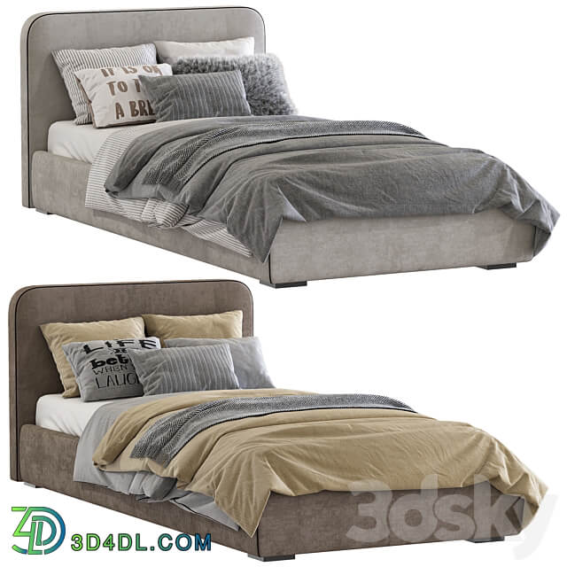 Bed with a soft headboard 11