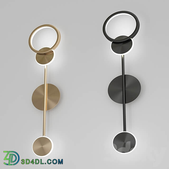 Brushed Gold Black Wall Light