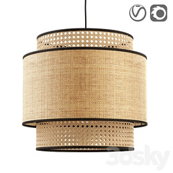 Raffia and rattan lampshade Dolkie Pendant light 3D Models 