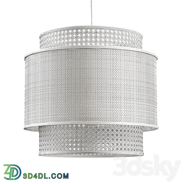 Raffia and rattan lampshade Dolkie Pendant light 3D Models