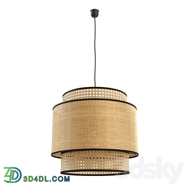 Raffia and rattan lampshade Dolkie Pendant light 3D Models