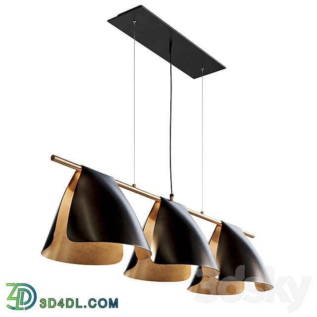 Pendant light Arnau Bent Metal Linear Chandelier