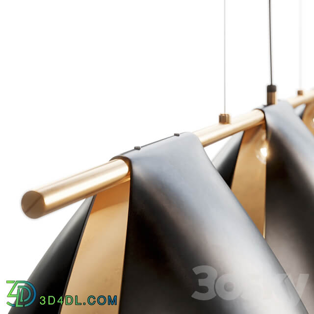 Pendant light Arnau Bent Metal Linear Chandelier