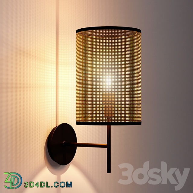 Metal and braided wall lamp Cara