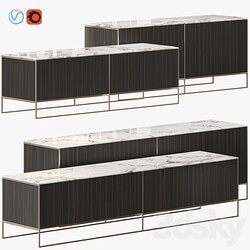 Sideboard Chest of drawer MINOTTI CALDER BRONZE LIVING HORIZZONTAL SIDEBOARD 