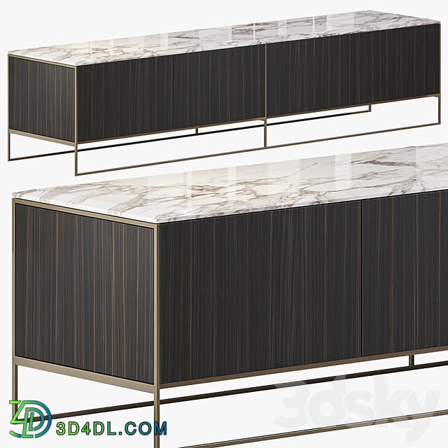 Sideboard Chest of drawer MINOTTI CALDER BRONZE LIVING HORIZZONTAL SIDEBOARD