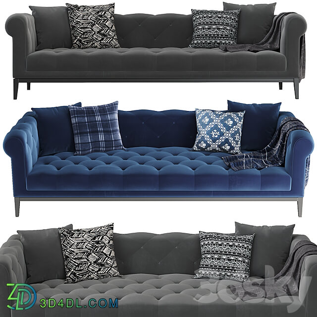 RH Italia Chesterfield sofa with tufted