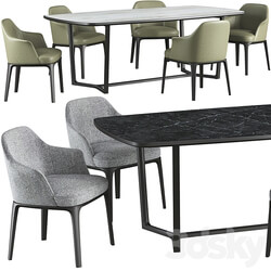 Table Chair Dining table Poliform Concorde and chair Poliform Sophie 