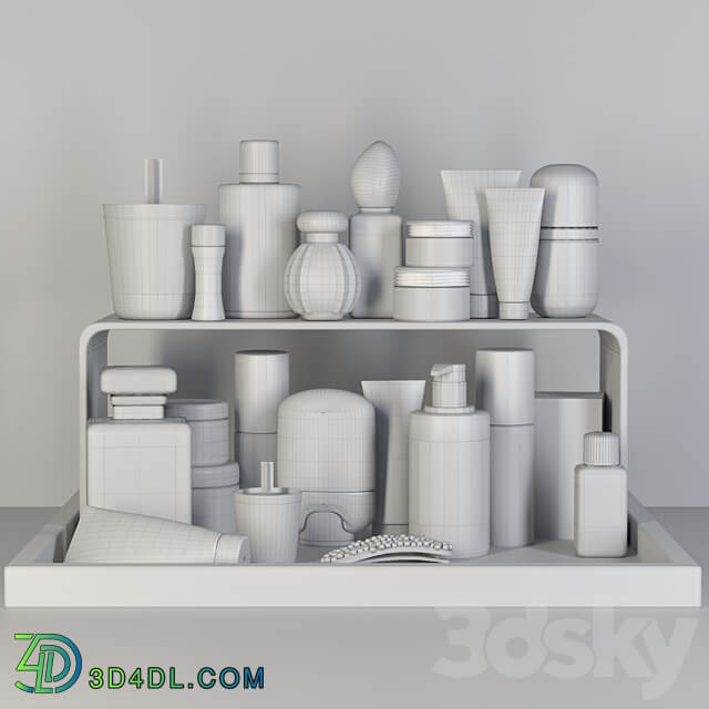 A set of cosmetics for beauty salons and a dressing table. Make up 3D Models
