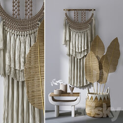 Decorative set Decorative set with Wall Hanging Macrame 4 