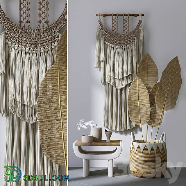 Decorative set Decorative set with Wall Hanging Macrame 4