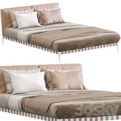 Bed Leather Bed Gregory By Flexform 