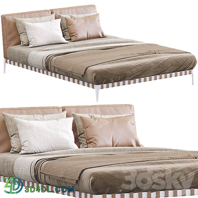 Bed Leather Bed Gregory By Flexform