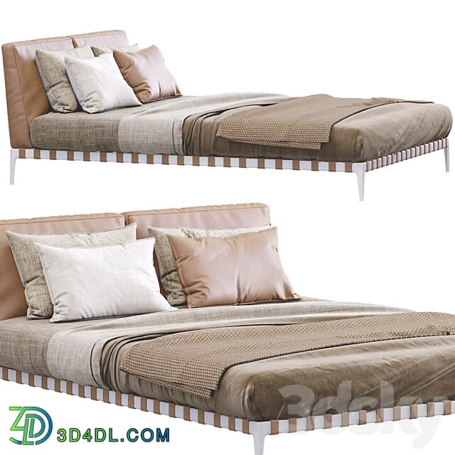 Bed Leather Bed Gregory By Flexform