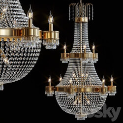 Pendant light Classic crystal chandelier Brass 29 