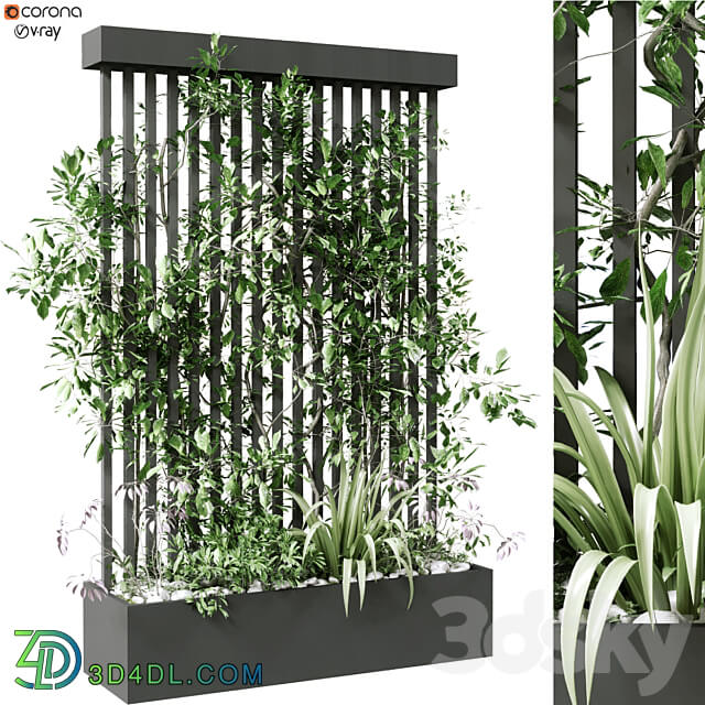 vertical plant in box set 124