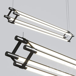 Pendant light Thin Multiples Dyad Vertical Linear Suspension Light 