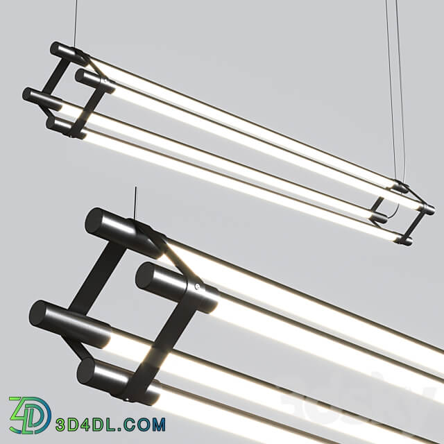 Pendant light Thin Multiples Dyad Vertical Linear Suspension Light