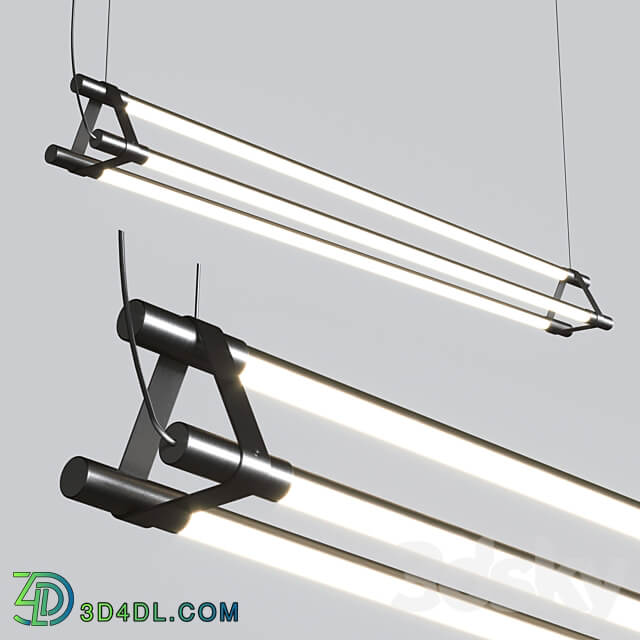 Pendant light Thin Multiples Dyad Vertical Linear Suspension Light