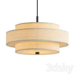 Pendant light Paquette shaded drum chandelier 