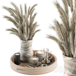 White Decorative Set with Wheat Set 75 