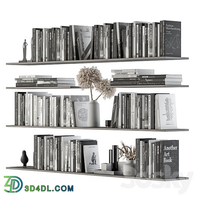 Decorative Set on Shelves and Decor objects Set 07