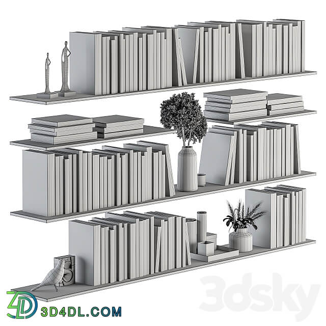 Decorative Set on Shelves and Decor objects Set 07