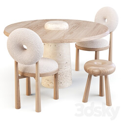 Emmanuelle Simon Baba Dining Set Table Chair 3D Models 