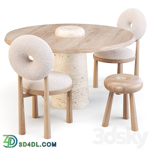 Emmanuelle Simon Baba Dining Set Table Chair 3D Models