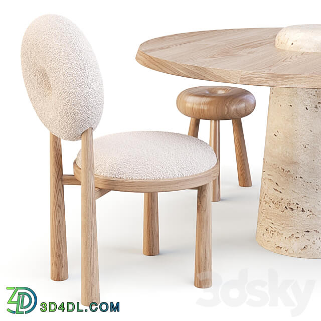 Emmanuelle Simon Baba Dining Set Table Chair 3D Models
